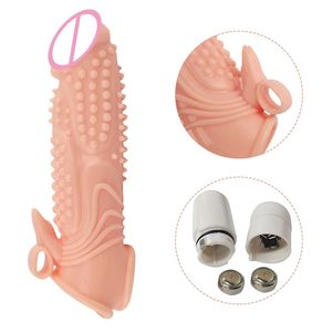 Brinquedos de brinquedos sexuais massager massager de brinquedos p￪nis de p￪nis de p￪nis de cristal de tamanho grande conjunto de lobo anel de dente longo e grosso com vibra￧￣o -em forma de mat1 ki7s