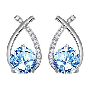 Wholesale swarovski zirconia earrings for sale - Group buy Classic Round Cubic Zirconia Earrings for Women Small Embellished With Crystals From Swarovski Studs Ear Fashion Party Jewelry Accessories WH148