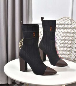 Высококачественные роскошные дизайнерские сапоги осень зима Louisity Heels Boot Women Fashion Letter Sock Boots Комфортная подкладка viutonity hdfgdd