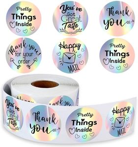 500pcs 3.8CM Round Adhesive Stickers Labels Teacher Thank You Sticker Baking for Wedding Pretty Gift Cards Envelope Sealing Stickers