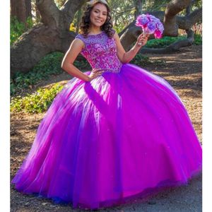 New Sweetheart Ball Gown Quinceanera Dresses 16 Party Sparkly Beaded Crystal Birthday Party Gowns Prom Dress Vestidos De 15 Años