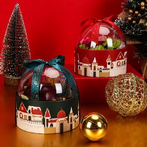 Prezent Wrap Party Wstążka okrągła pudełko Pusta farsz przezroczystą pokrywę torby świąteczne Weihnachten Opakowanie małe firmy