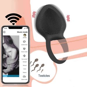 NXY Cockrings Bluetooth App Control Vibrador Dick Penis Ring Eardo Ejaculação Toys sexuais para adultos 18 homens Capinhas vibrando 220505