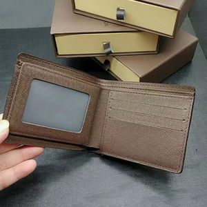 Fashion Classic Luxury Designers Korta plånböcker Mens för kvinnor Real Leather PVC Business Credit Card Holder Men Wallet Womens With Box