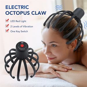 Electric Octopus Claw Head Scalp Massager Hands Free Therapeutic Head Scratcher Relief Hair Stimulation Rechargable Stress Reliefs