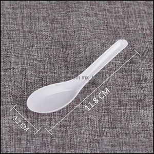 Wholesale Asian Soup Spoons Saimin Ramen Plastic Spoon Outdoor Disposable Dining Food W7365 Drop Delivery 2021 Dinnerware Kitchen Supplies K