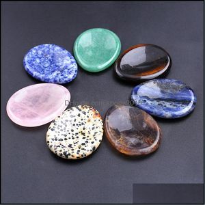 Arts And Crafts Arts Gifts Home Garden Water Drop Worry Stone Thumb Gemstone Artware Natural Rose Quartz Healing Crystal T Dhvuq