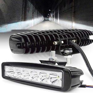 18w 6 LED Car Work Light High Bright Spotlight Universal Offroad Automobile Truck Driving Fog Headlights DRL Driving Lamp 12V