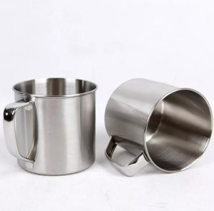 Stainless Steel Travel Camping Mug Beer Whiskey Coffee Tea Handle Cup Kitchen Noodle Cups Bar Drinking Tools Accessory DLH899
