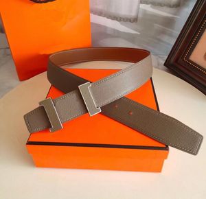 Klassiska herrbälten Nya guld- och silverspänne dubbelsidiga Epsom Leather Joker Trend Belt Womens 32mm 38mm