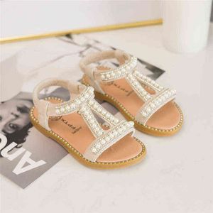 Baby Girls Sandals Kids Summer Pearl Sandals Shoes Children Soft Bottom Sneakers Cute Princess Shoes Fashion Beach Shoes G220418