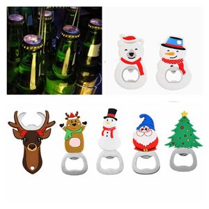 Kreativer tragbarer Weihnachts-Flaschenöffner aus Silikon, Cartoon-Edelstahl, für den Haushalt, Küchenwerkzeug