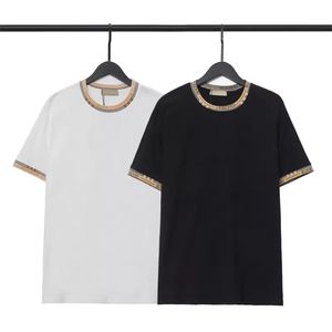 Moda uomo T-shirt top design sciolto casual in bianco e nero T-shirt di lusso XXL