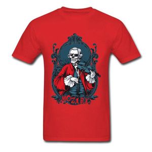Męskie Koszulki Mozart T Shirt Hip Hop Skull T shirt Mężczyźni Meksyk Styl Skrzypcowy Tshirt Krótki Rękaw Topy Tees Bawełna Tkanina Człowiek Odzież