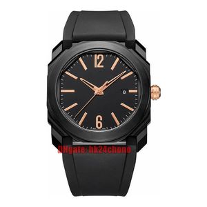14 Style Wysokiej jakości zegarki 102581 BGO41BBSVD Octo Solotempo DLC A2813 Automatyczne męskie zegarek Black Dial Guma Pieczniki GENTY Sportowe zegar