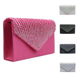 Sacos da noite Brilho das mulheres Shimmer Envelope Senhoras Senhoras Saco de Noite Festa de Casamento Prom Embreagem Saco bolsa bolsa 220328