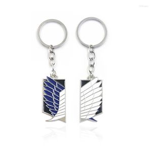 キーチェーンTitan Man Key Chain Anime Women Ring Metal for PantsペンダントキッズホルダーシルバーカラージュエリーBrelokkeyChains Forb22