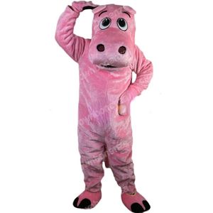 Halloween Pink Hippo Mascot Costumes Wysokiej jakości kreskówka odzież Mascot Odzież Karnawał Rozmiar dla dorosłych Reklama Ubrania reklamowe