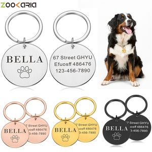 Nome personalizzato Antilost IDTag Record inciso Tel Indirizzo Cat Puppy Personalizzato Paw Print Medaglia Ciondolo Collare per cani Accessorio 220610