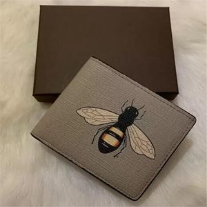 Männer Designer Mode Kurze Brieftasche Leder Schwarz Schlange Tiger Biene Frauen Luxus Geldbörse Kartenhalter Top Qualität