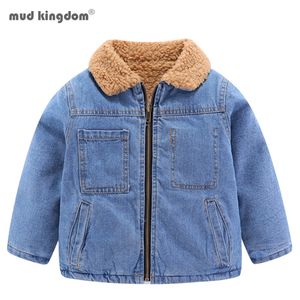Mudkingdom Baby Girls Boys Denim Autumn Denim 재킷 두껍게 청바지 코트 어린이 옷 아이 재킷 LJ201130