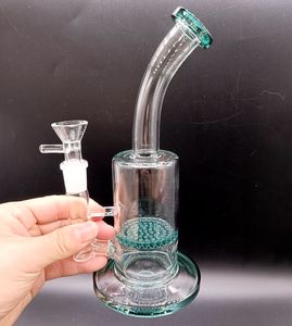 8,5 polegadas verdes/ rosa aquáticos de vidro de vidro cachimbo de água com filtros de favo de mel feminino 14 mm Tubos de fumantes