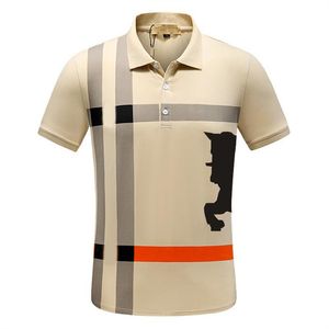 夏のポロシャツメンズカジュアルストライプデザイナーブランド服コットンショートスリーブビジネスhomme camisa通気性ポロス＃15