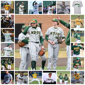 2022 NCAAノースダコタ州立バイソンステッチベースボールジャージーNDSU 3ノアデーネ9ギャレットヒル13 Druw Sackett 17 Zach Kluvers 26 Carson Hake Terrell Huggins Calen Schwabe