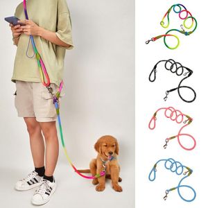 Dog Collars & Leashes Walking Traction Rope Shoulder Strap Hands-Free Multifunctional Double-Ended Para Perros