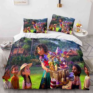 Magic Full House Encanto Custom Digital Printing 3d Quilt Cover Student Children's Home Textile Three Piece Set