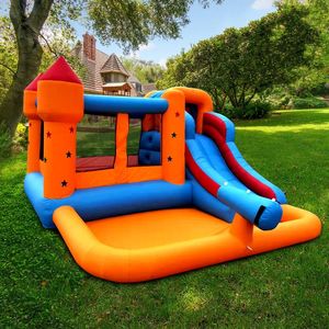 Mats Storage Boxes Bins LOVELY Children Inflatable Jumping Castle with Pool and Slide include Air Blower game toy 776 E3