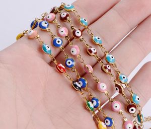 Evil Eye Charm Chain Armband för kvinnor Klassiskt rostfritt stål Wrap Bangle för flickans smycken gåva