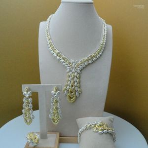 Earrings & Necklace Yuminglai Dubai Gold Jewelry Sets Imitation For Women FHK5981 Hono22