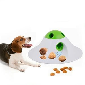 Latający spodek kształt dozownika zabawek dla zwierząt Działanie pies zabawa w przekąskę z przekąską piłką wyciek y200330