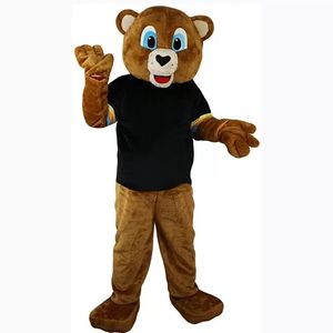 Peluche Brown Bear Mascot Costume Halloween Natale Fancy Party Cartoon Personaggio Outfit Vestito Adulto Donne da uomo Abiti Carnevale Unisex Adulti