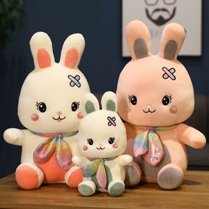 25 cm Morbido coniglio carino lenisce il sonno con la bambola seduta piccolo coniglio bianco peluche bambole regalo di compleanno per bambini