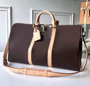 2022 Duffle Bag Classic 45 50 55 Erkekler İçin Seyahat Bagajı Gerçek Deri En Kaliteli Kadınlar Crossbody Toates Omuz Çantaları Erkek Çantalar 5 Renk A896896