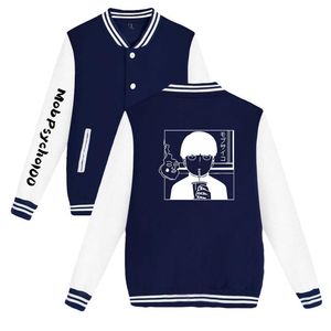 Jaquetas Masculinas Primavera E Outono Mob Psycho 100 2D Print Baseball Sweatshirt Casaco Casual Moda Homens Mulheres Roupas Anime Streetwear TopsHomens