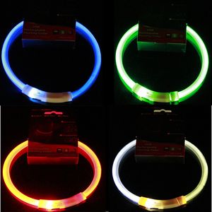 USB Charge Pets Dog Collar LED Outdoor Luminous Safety Pet Dog Collars Light Adjustable LED Flashing Puppy Collar Pet Supplies TH0034
