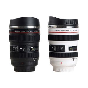 Paslanmaz Çelik Kamera EF24105mm Kahve Lens Kupa Beyaz Siyah Kupalar Yaratıcı Hediye Kupaları Canecas Tazas Vaso Caf 220714