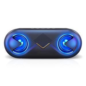LED Light Portable Speakers Wireless Loudspeaker Bluetooth Double Horn Computer Soundbox Sports MP3 Player TF USB Card AUX 3.5MM Audio Jack