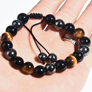 Beaded Strands 6/8/10mm Tiger Eye Beads Bracelet For Lpvers Adjustable Braided Rope Bangles Men Women Healing Balance Handmade Jewelry Lars2