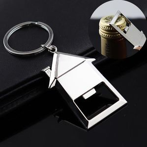 House Shaped Bottle Opener Keychain Personalized Wedding Gifts Souvenirs Birthday Christmas Gifts for Guests Wholesale SN6536