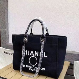 Fashion Brand Luxury Embroidered Beach Bags Ch Designer Women Canvas Evening Handbags Classic Female Big Shopping Large Capacity Ladies Bag G74d