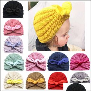 Acessórios para o cabelo criança Índia chapéus infantil gorro de inverno crianças coelho orelhas skl taps bebê malha chapura aranetes de cabeça de cabeça grow dell dhelv