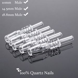 Оптовая 10 мм 14 мм 18 мм мужского сустава Прямые 100% кварцевые ногти для курения
