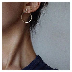 Dangle & Chandelier Fashion Small Metal Ball Drop Earrings Jewelry Punk Style Gold Sliver Color Round Circle Gift For WomenDangle