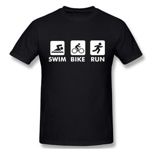 Men's T-Shirts Funny Swim Bike Run Triathlon Triathlete Gift Tshirt Man T Shirt Shirts Summer Tops Tshirts Short Sleeves Tees T-Shirt Woman