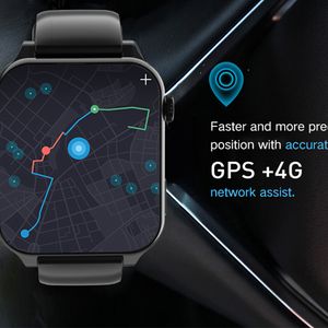 Smartwatch con schermo TFT da 1,99 pollici Chiamata telefonica Android 9.0 Smart IP67 Impermeabile GPS WiFi SIM Card Cardiofrequenzimetro Smartwatch con fotocamera da 8 MP