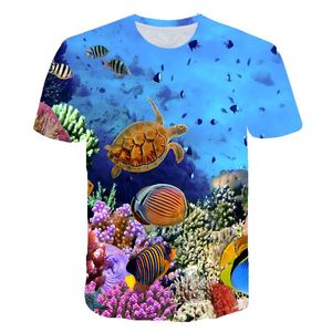 Men's T-Shirts Summer Print Short Sleeve T-shirt 3D The Underwater World Coraline Graphic T Shirts For Men Fashion Casual Vacation